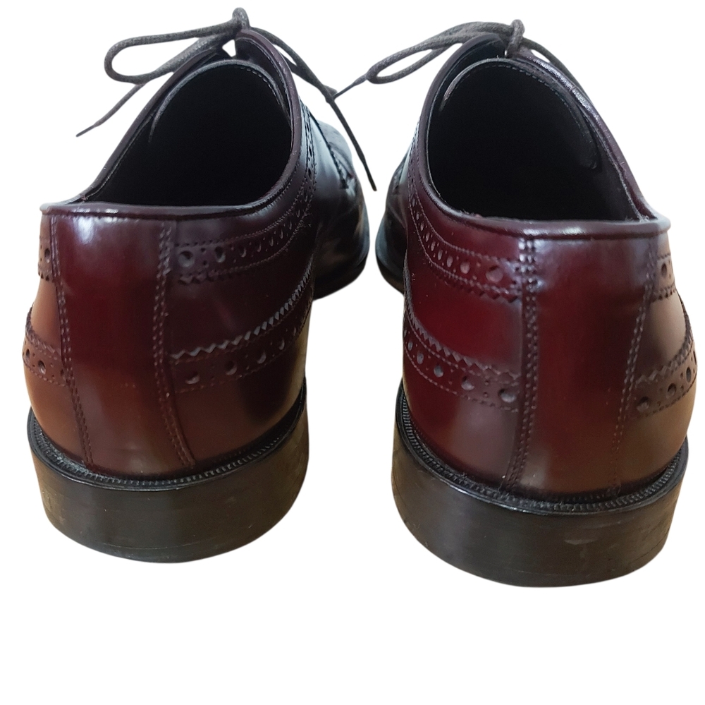 DSquared2 Men Burgundy Brogue Oxfords Size 40 EU Wingtip Claasic Dress Shoes - Picture 6 of 12